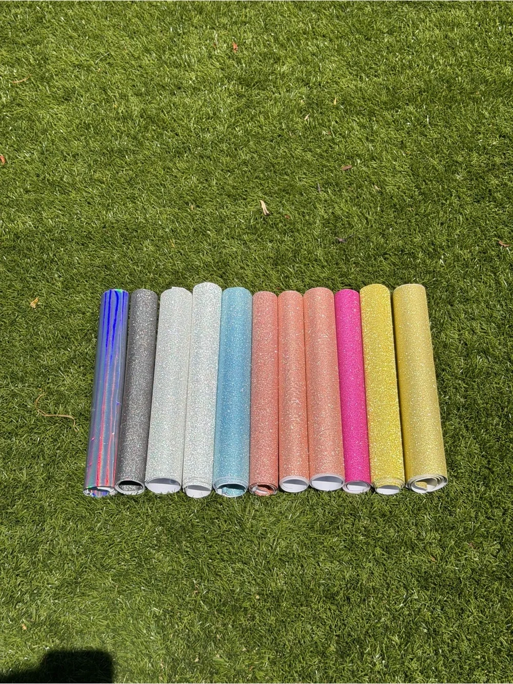 Glitter Adhesive Vinyl Rolls Assortment - Gold, Pink, Blue, Silver & More